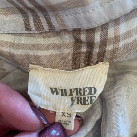 Wilfred Free Rayon Long Plaid Shirt Rayon. Sz XS - Picture 3 of 5